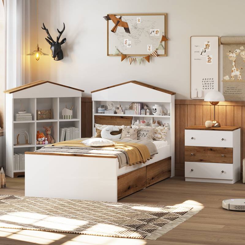 Cozy House Bed Set with Stylish Storage