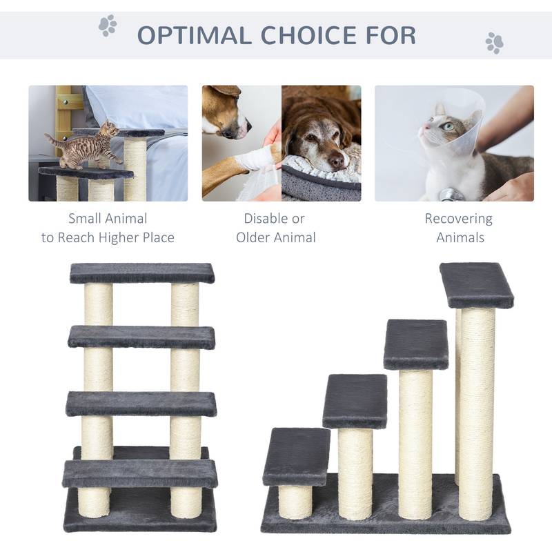 PawHut Cozy Cat Climber with Fun Steps and Scratching Post