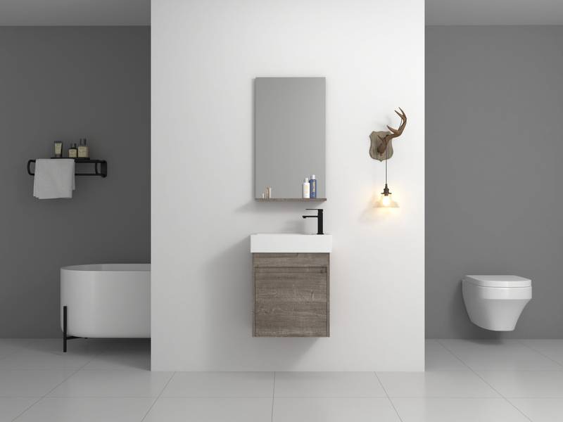 Elegant Wall-Mounted Vanity with Soft-Close Cabinet and Sleek Sink