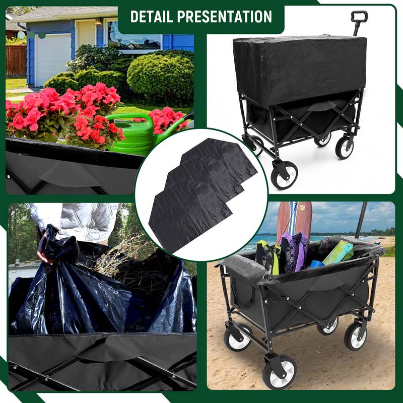 Versatile Collapsible Beach Cart with Liner Bags