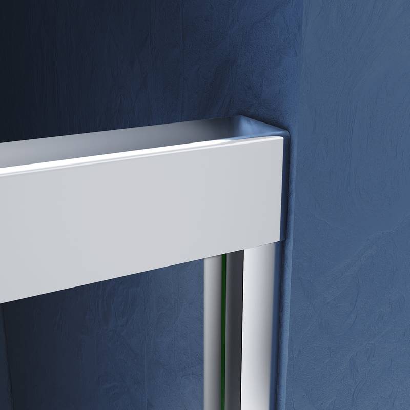Sleek Bath Door with Chrome Handles - Double Sliding Glass Design