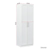 Stylish White Storage Cabinet with Dual Doors and Dividers
