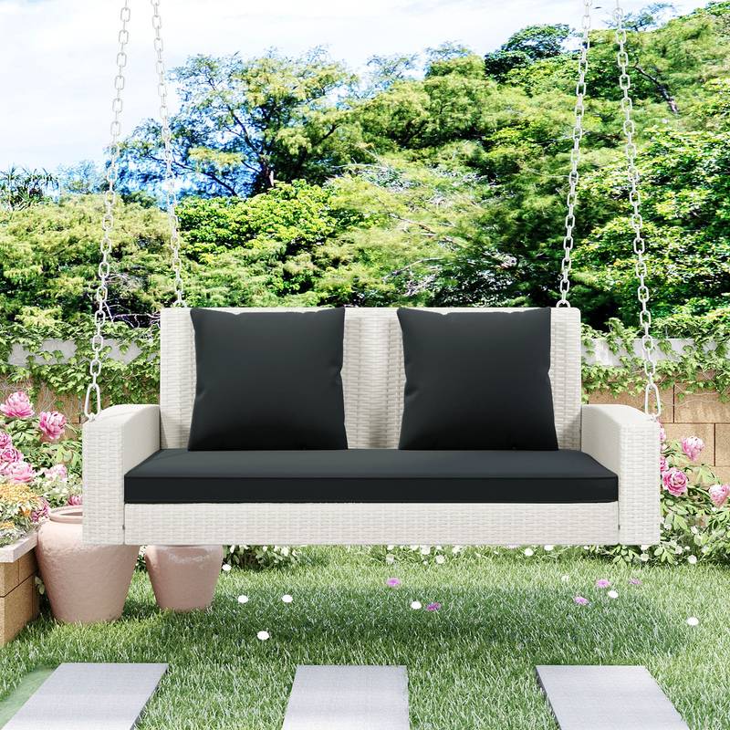 Cozy Wicker Swing for Two