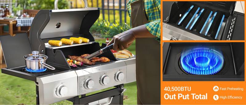 Ultimate Outdoor Propane Grill with Side Burner & Cover