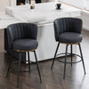 Stylish Gray Swivel Bar Stools with Metal Accents