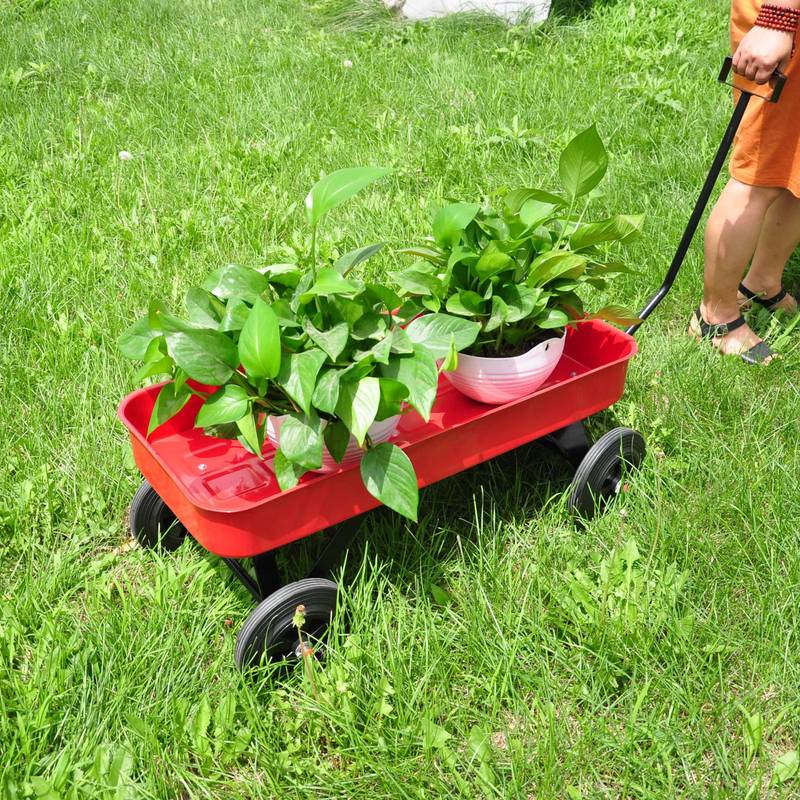 Rugged Red All-Terrain Garden Cart