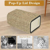 Chic Boho Rattan Trash Can with Lid