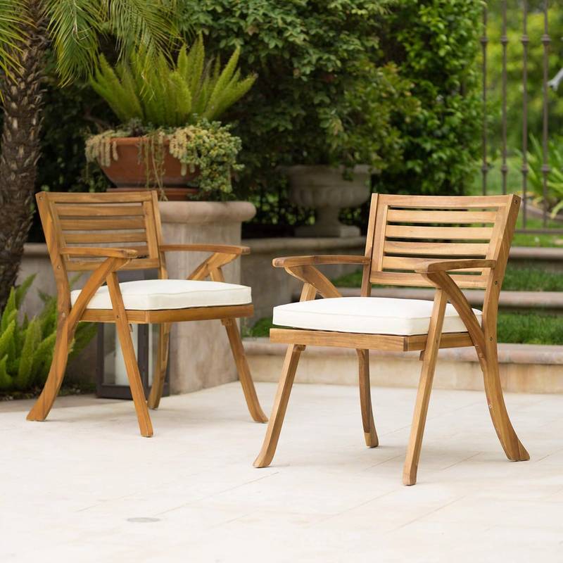Charming Hermosa Wooden Dining Chairs - Set of Two