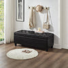 Chic Black Storage Bench with Tufted Detail