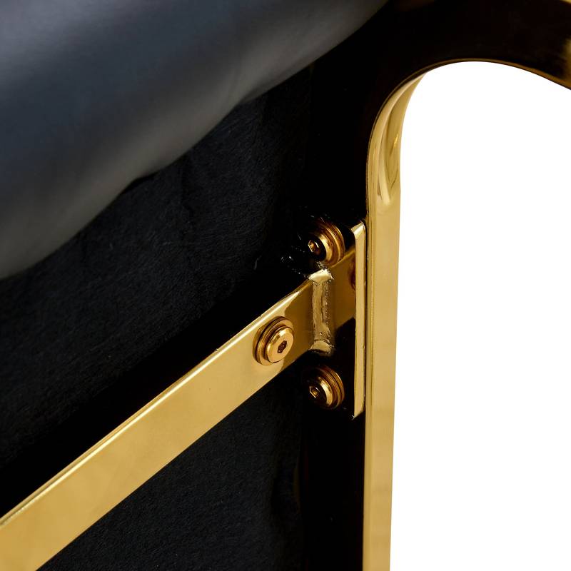 Chic Arch Dining Chairs - Set of 2 in Black with Gold Legs