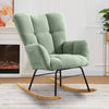 Cozy Teddy Rocker - Modern Accent Chair in Light Green