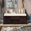 Cozy Storage Bench with Cushioned Top and Double Cabinetry