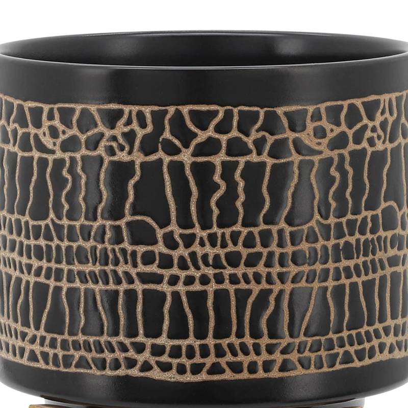 Stylish Black Planter with Stand