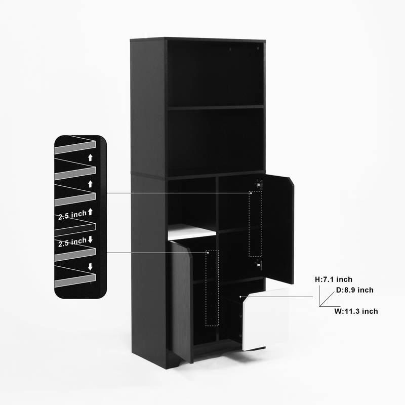 Sleek Storage Bookcase with Doors & Drawer