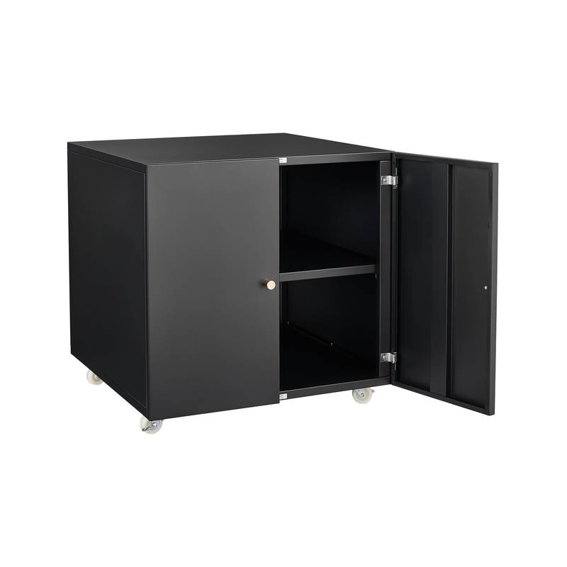Mobile Black Copier Cabinet