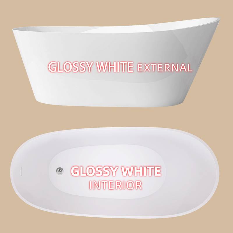 Serenity Oval Soaking Tub - Chic Adjustable Freestanding Bath with Chrome Drain