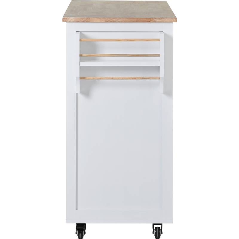 Stylish Kitchen Cart with Wood Top & Easy-Glide Drawers
