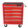 Rolling Red Tool Cart with 5 Drawers