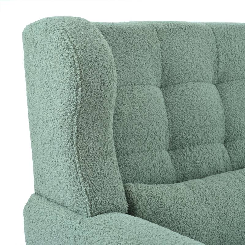 Cozy Teddy Accent Chair - Stylish Lounge Armchair in Light Green