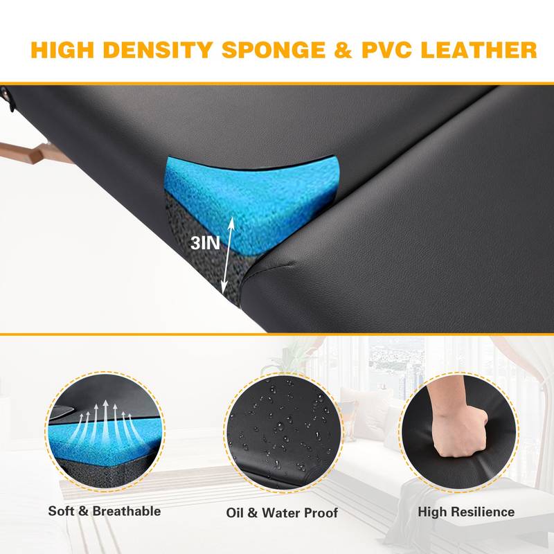 Spa on the Go: Adjustable Portable Massage Bed with Carrying Case