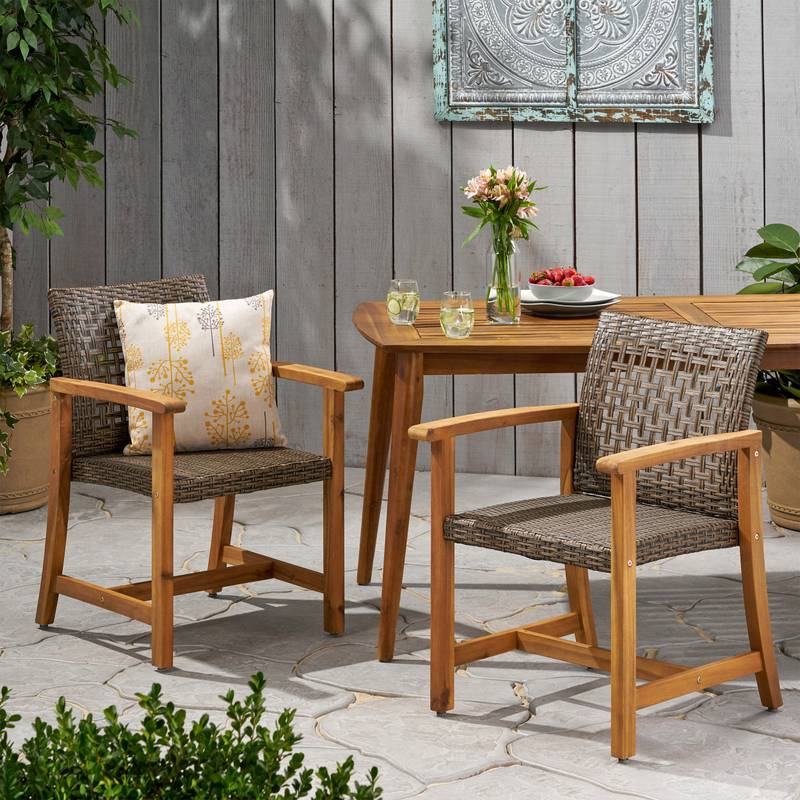 Hampton Wood & Wicker Dining Duo
