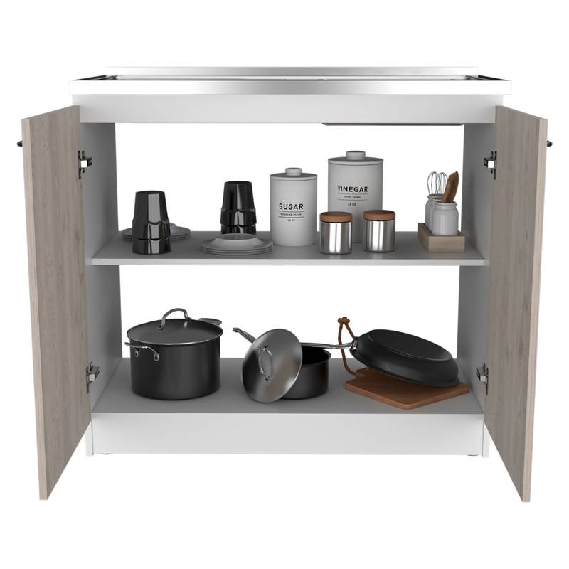 Smokey Oak Utility Sink & Cabinet Combo