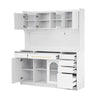 Stylish Buffet & Coffee Bar Storage with Hutch and Power Outlet