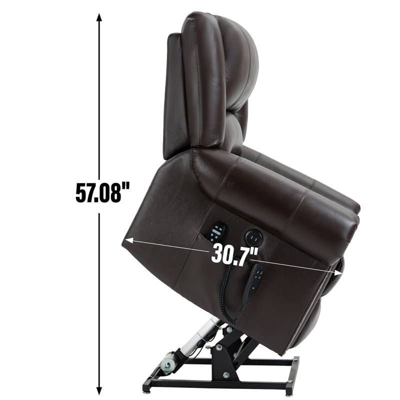 ComfortLift Massage Recliner - Genuine Leather with USB Ports