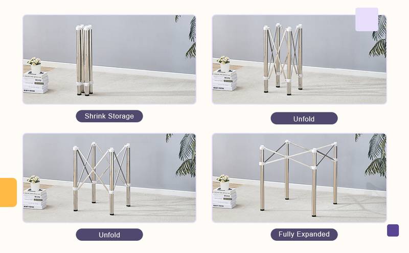 Compact Silver Folding Table Frame
