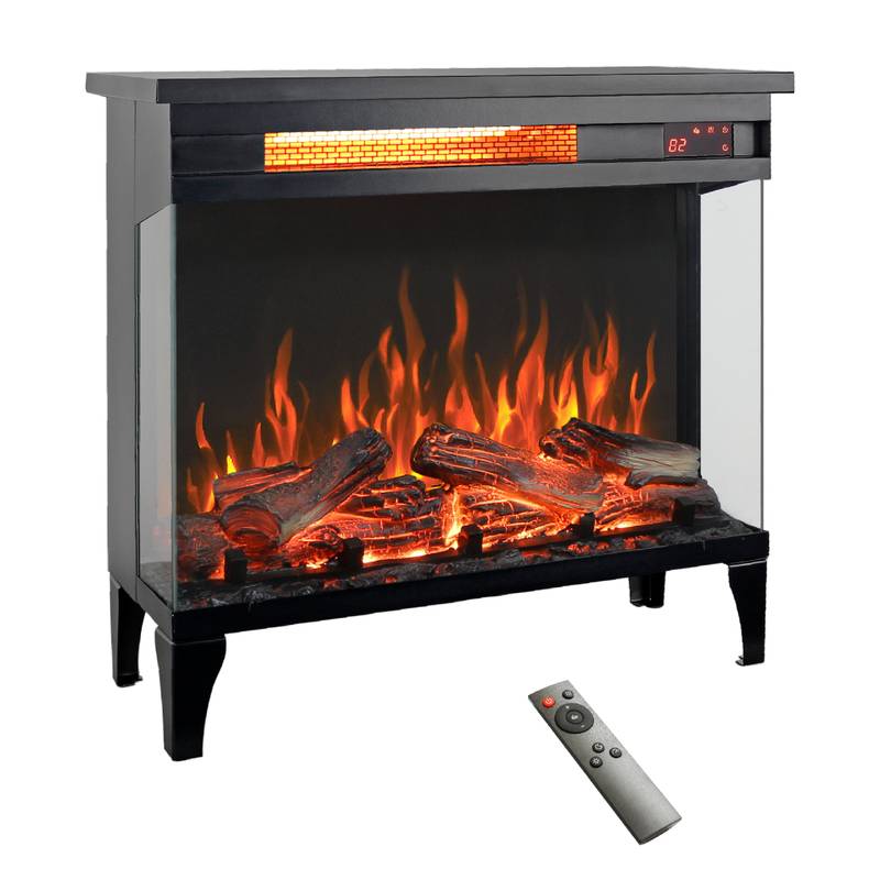 Cozy Three-Sided Glass Electric Fireplace