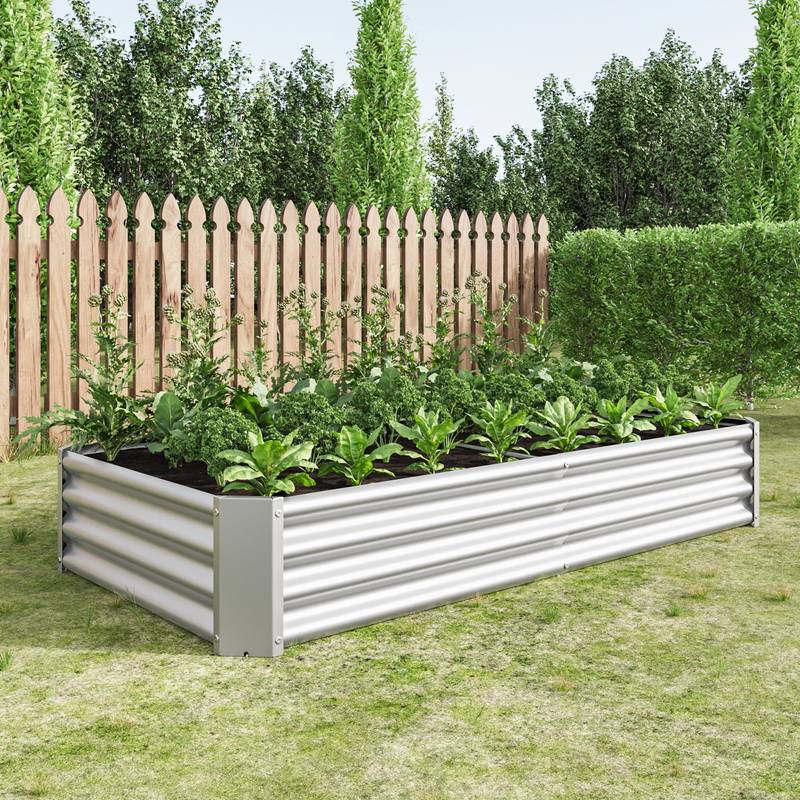 Shiny Silver Garden Bed for Fresh Greens