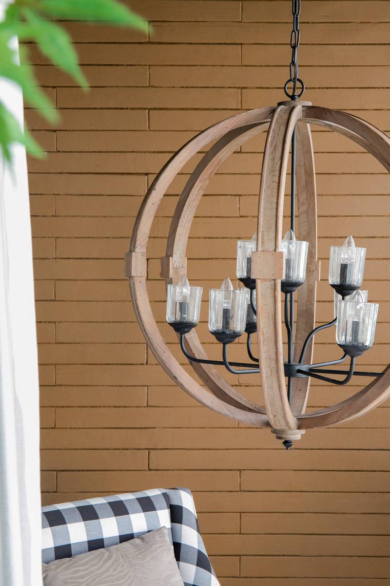 Wooden Glow Chandelier – Stylish Hanging Light for Any Space