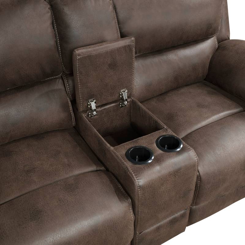 Cozy Chic Reclining Loveseat in Brown