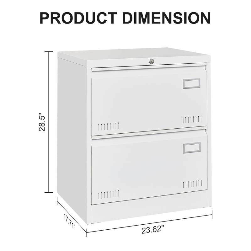 Secure Sleek Filing Cabinet - Stylish 2-Drawer Organizer