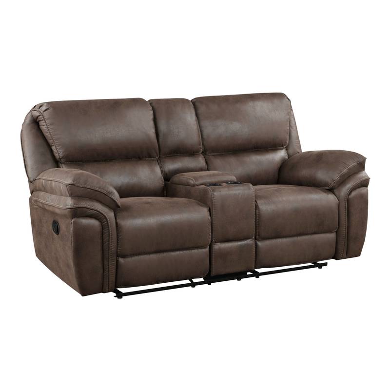Cozy Chic Reclining Loveseat in Brown