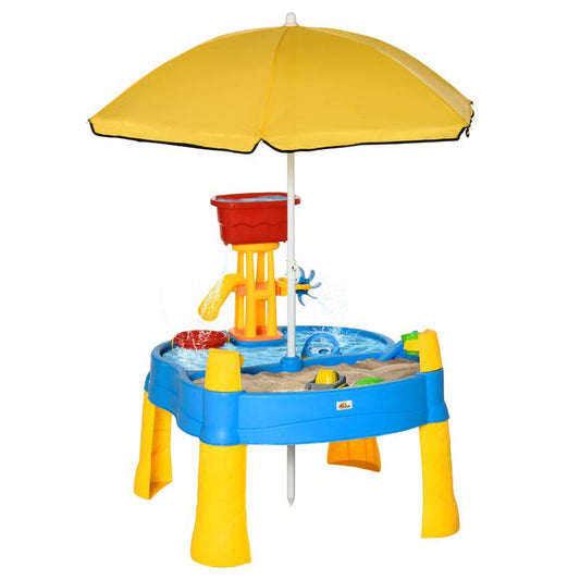 Sunny Day Sandbox Table with Umbrella and Fun Accessories