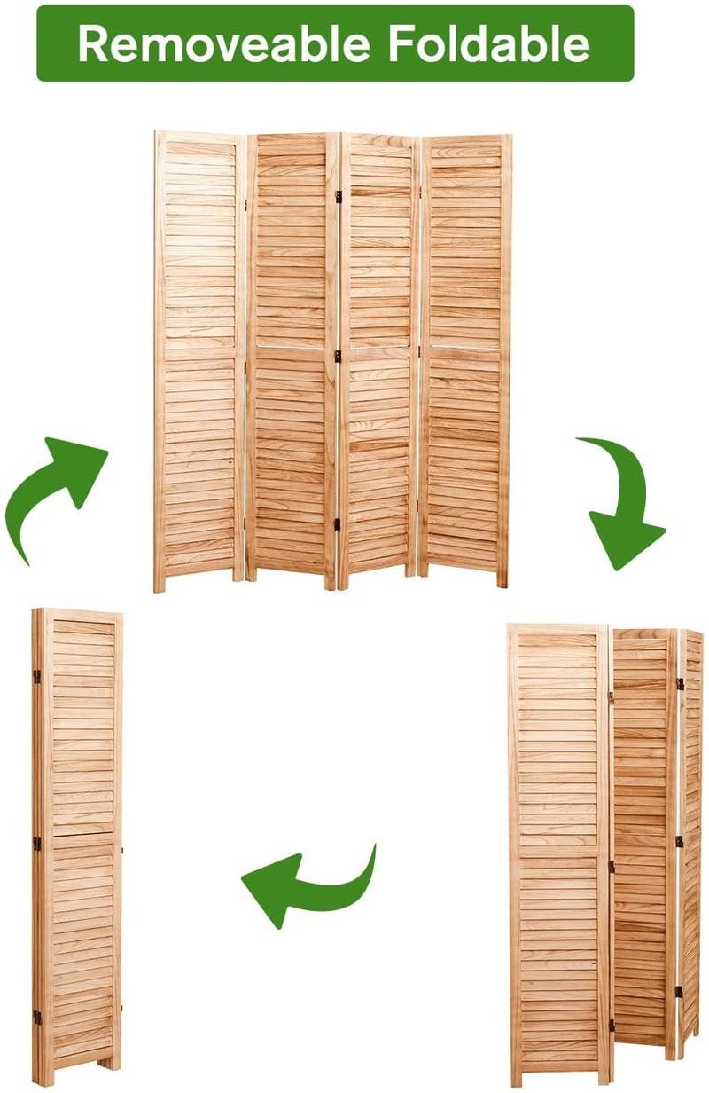 Natural Wood Folding Room Divider