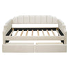 Cozy Beige Twin Daybed with Storage Drawers