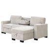 Chic Light Gray Chaise Lounge with Hidden Storage and USB Charger