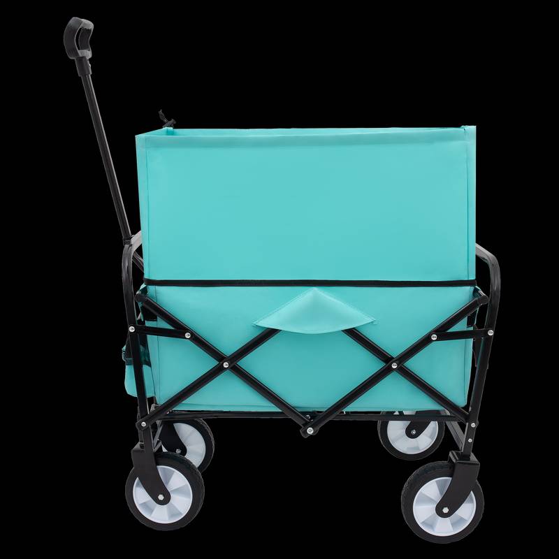 Blue Folding Utility Wagon - Your Go-To Cart for Beach Trips, Shopping, and More!