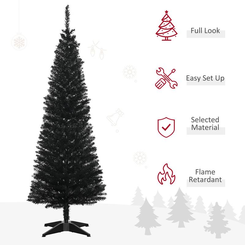Slim & Stylish Black Pencil Christmas Tree