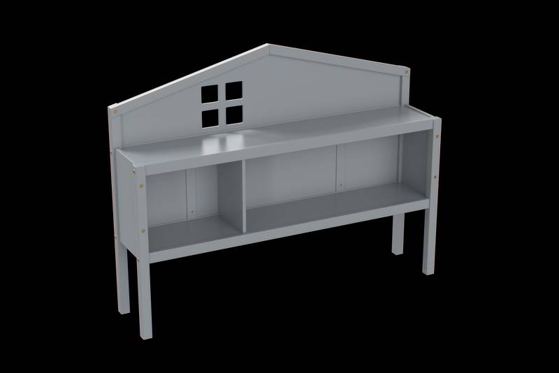 Stylish Montessori Bed Headboard with Storage - Grey