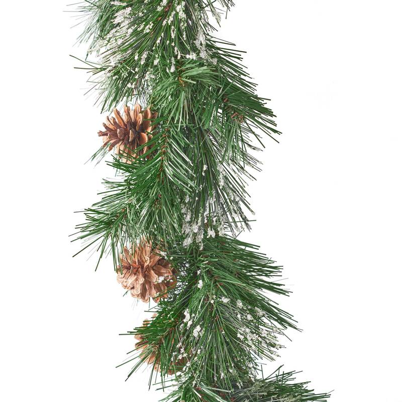 Cozy Cashmere Garland with Pine Cones & Warm LED Lights