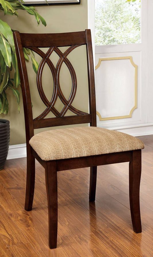 Elegant Brown Cherry Dining Chairs - Set of Two