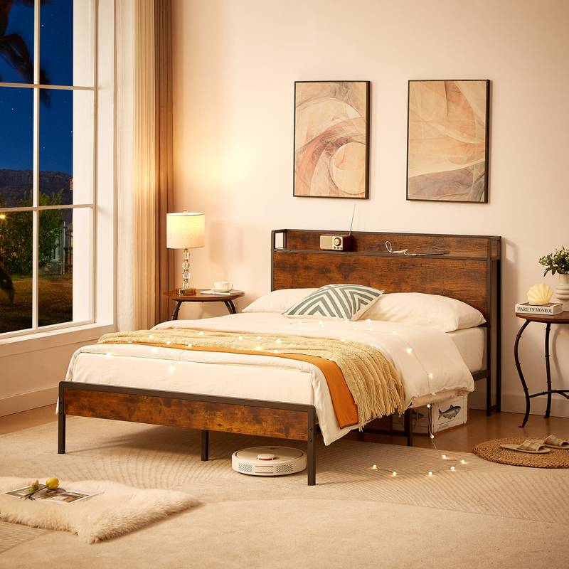 Rustic Charging Bed Frame