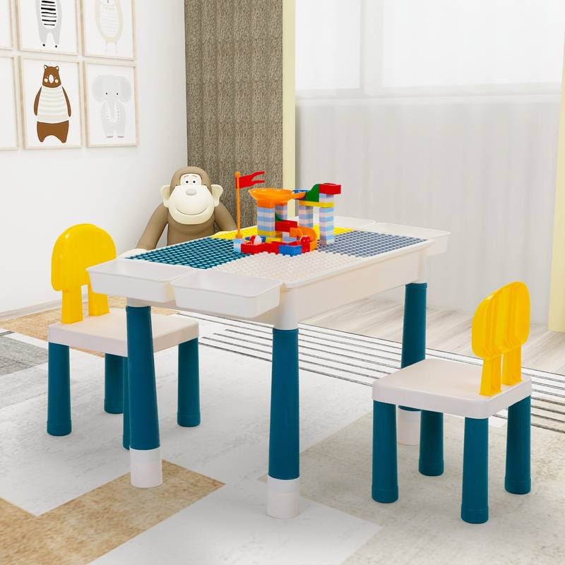 Versatile DIY Block Table - Gray & Yellow