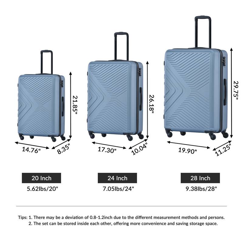 Jetsetter Suitcase Trio - Lightweight & Stylish Travel Set