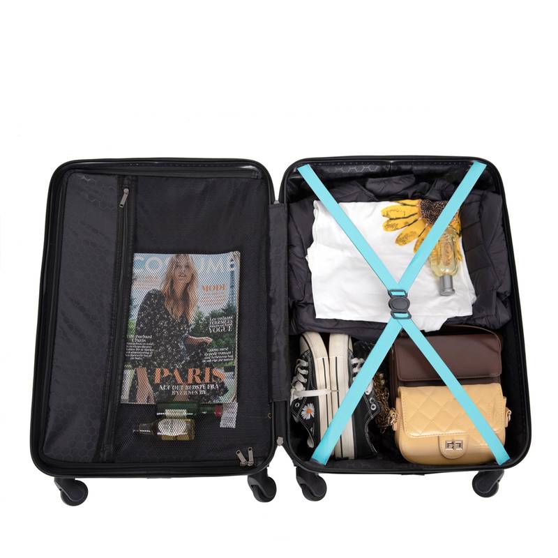 Turquoise Travel Trio: Lightweight Spinner Luggage with Hooks & TSA Lock