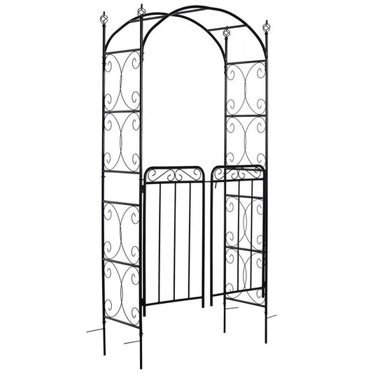 Elegant Garden Arch with Gate - Perfect for Climbing Vines and Weddings