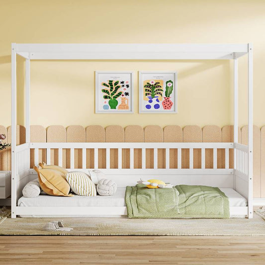 Dreamy Canopy Twin Bed Frame for Kids